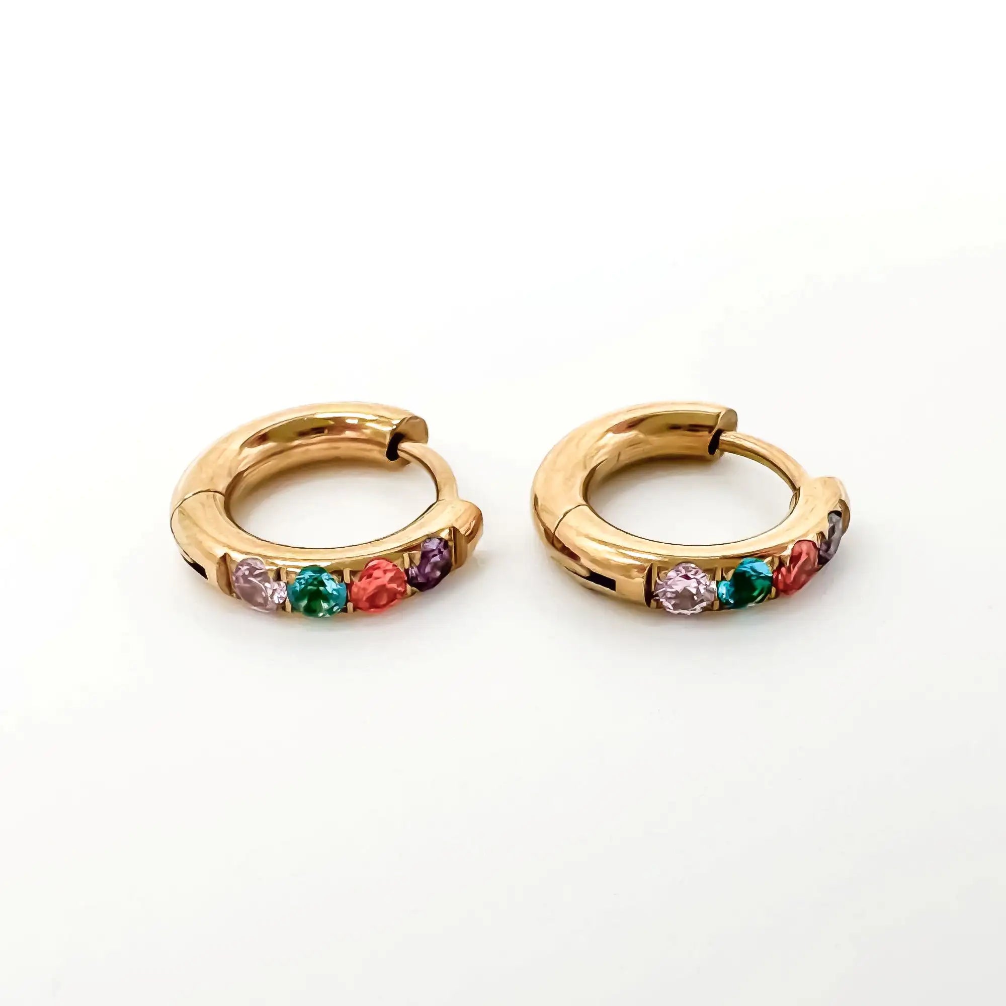 Rhinestone - Earrings - Stainless Steel