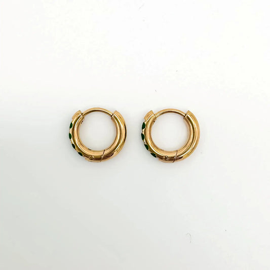 Rhinestone - Earrings - Stainless Steel