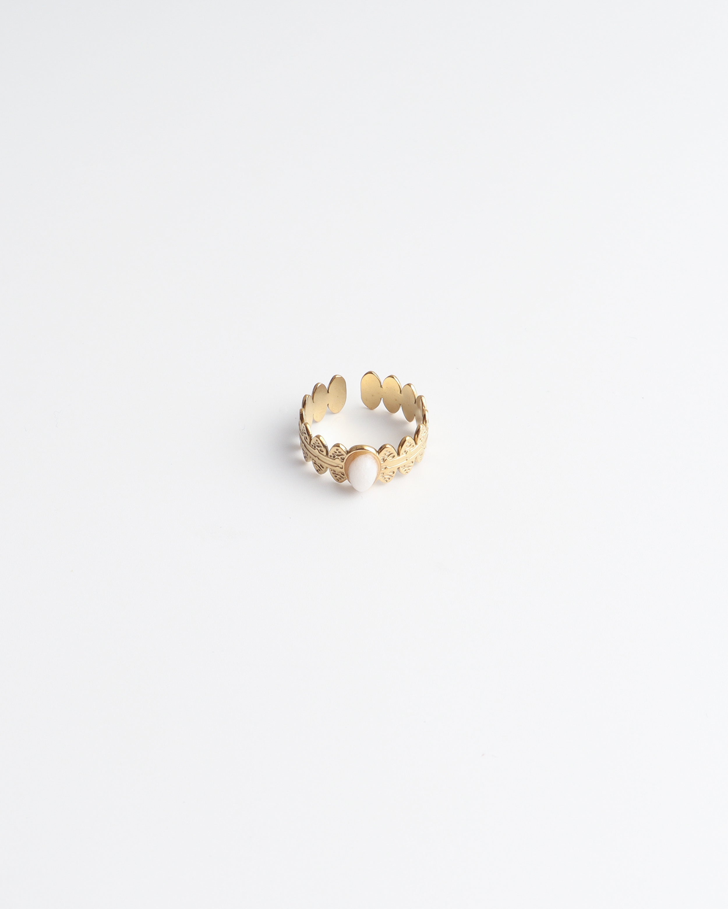 Didi - Ring - Naturstein - Edelstahl - Verstellbar