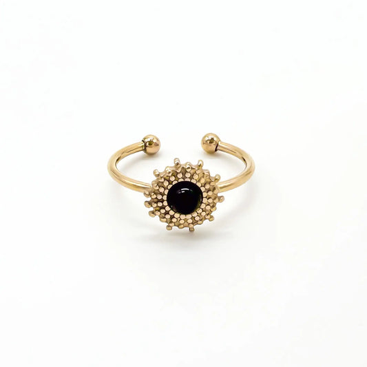 Alice - Ring - Naturstein - Edelstahl - Verstellbar