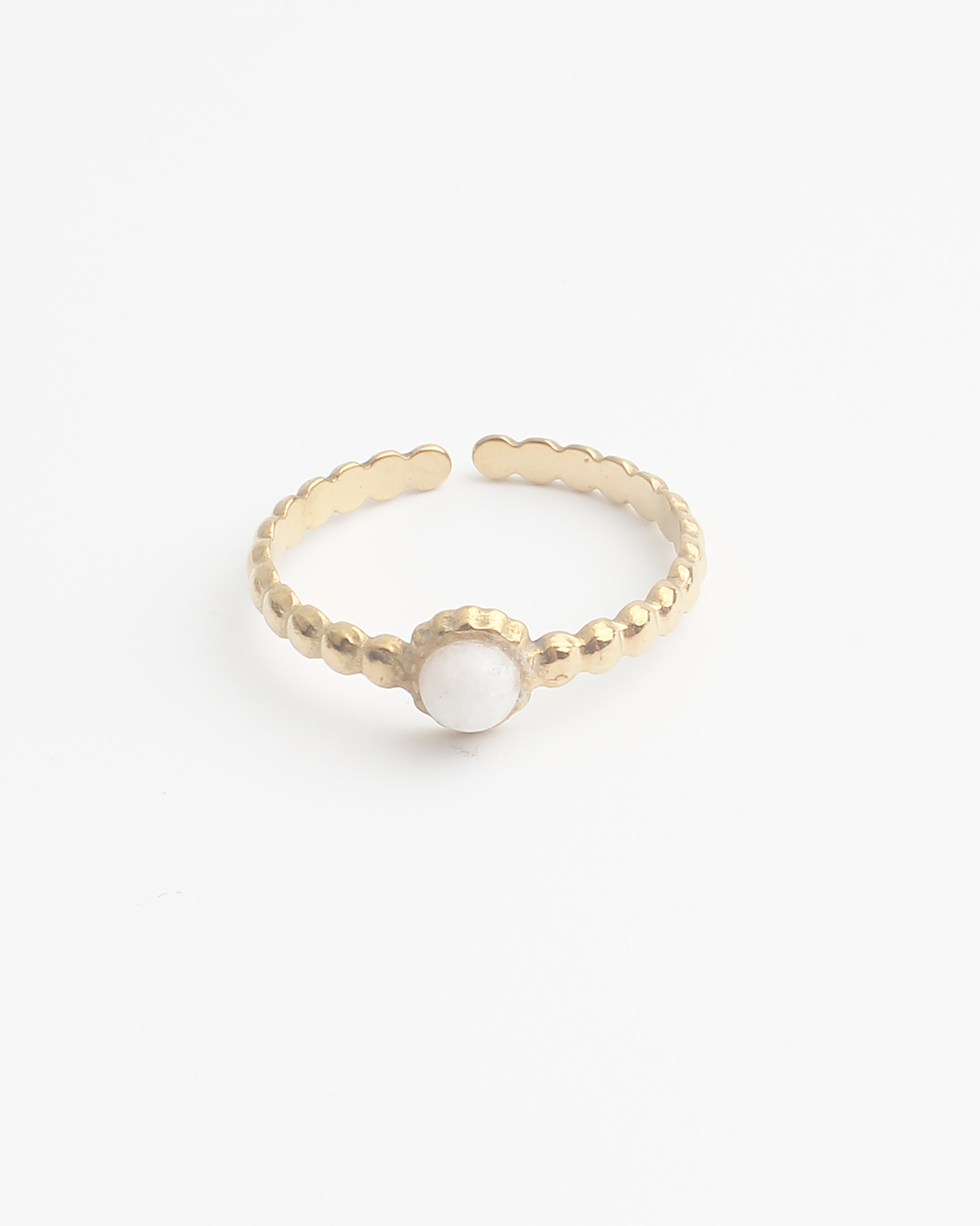 Nadine - Ring - Edelstahl - Verstellbar - Naturstein