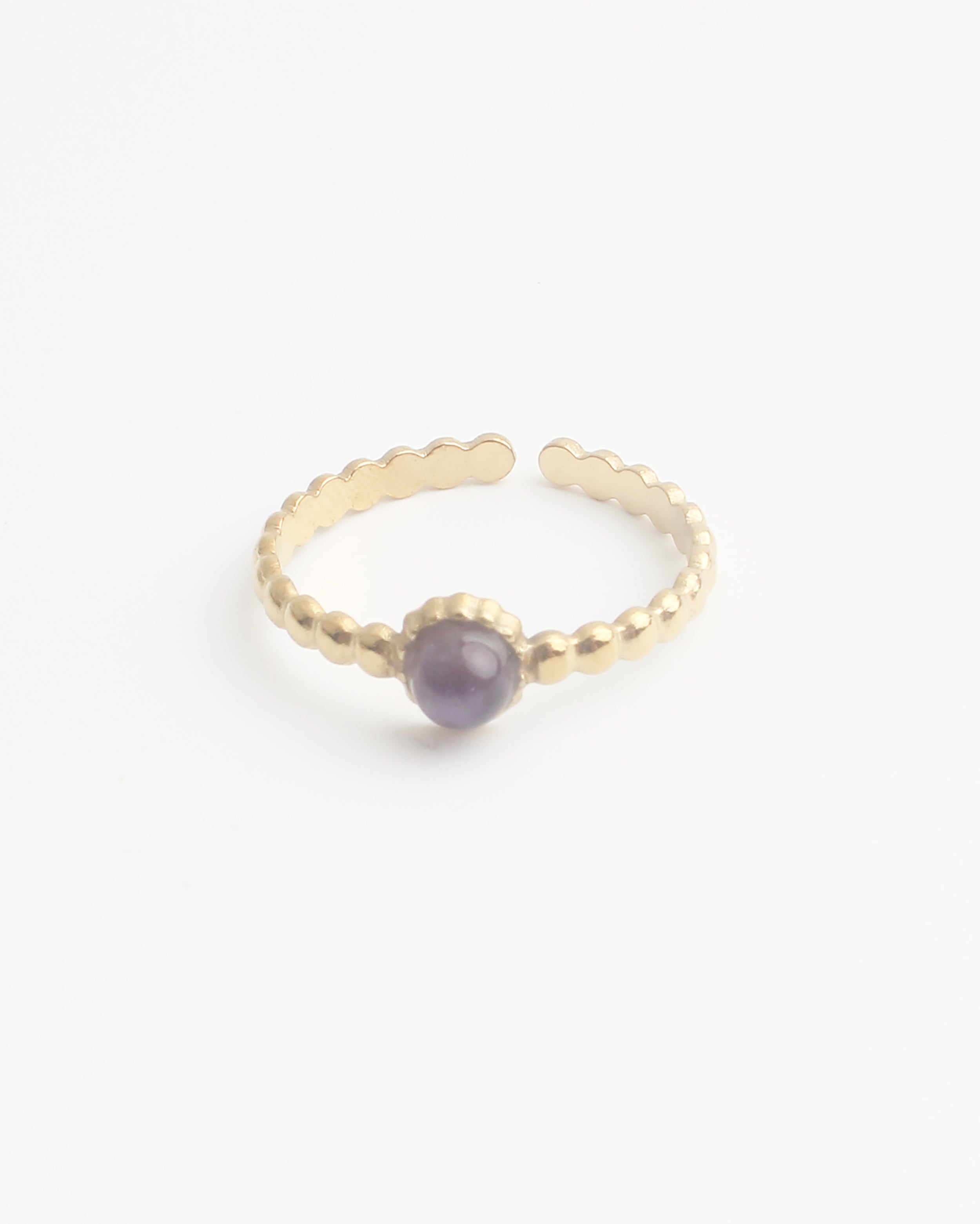 Nadine - Ring - Edelstahl - Verstellbar - Naturstein