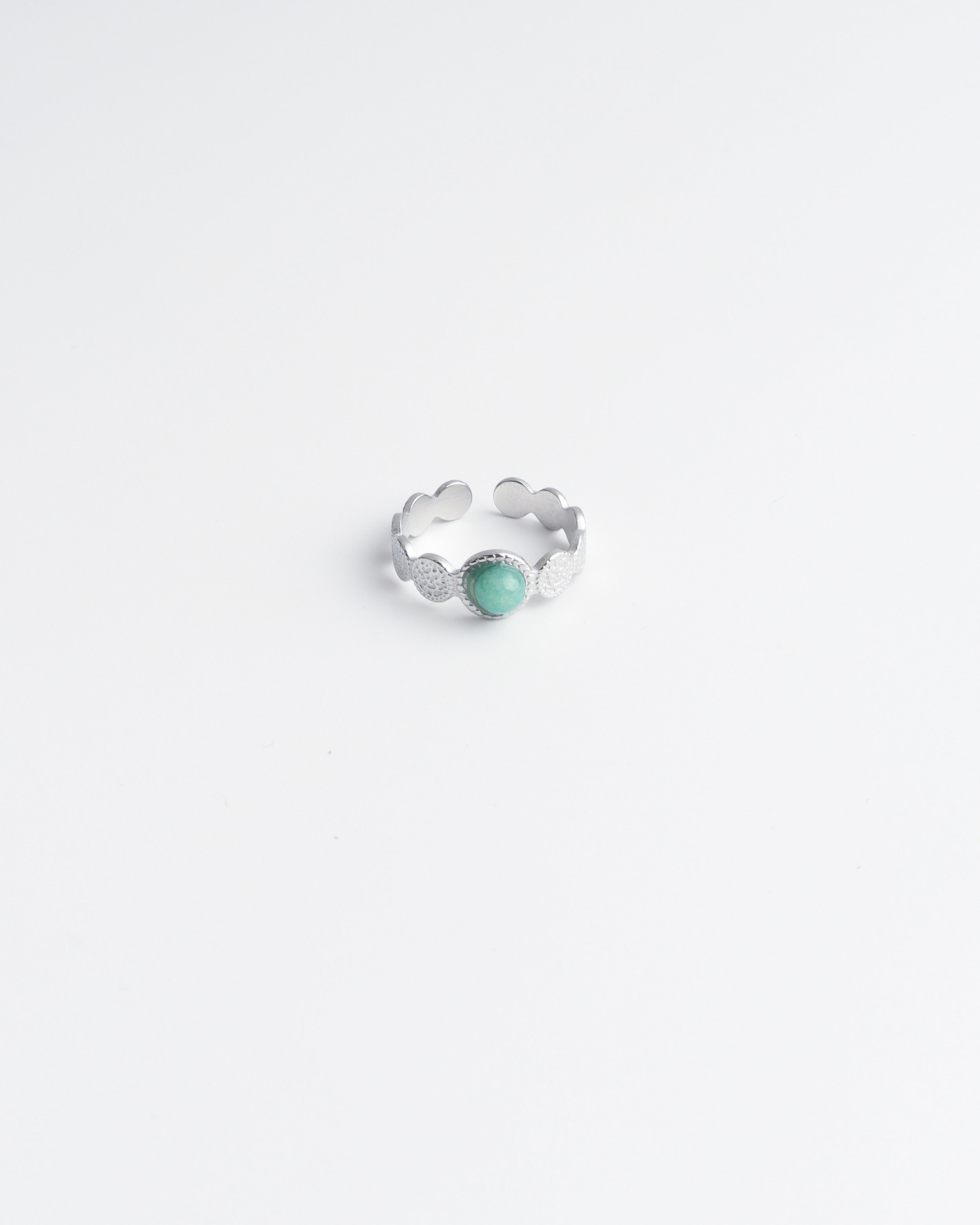 Noé - Ring - Natural Stone - Stainless Steel - Adjustable
