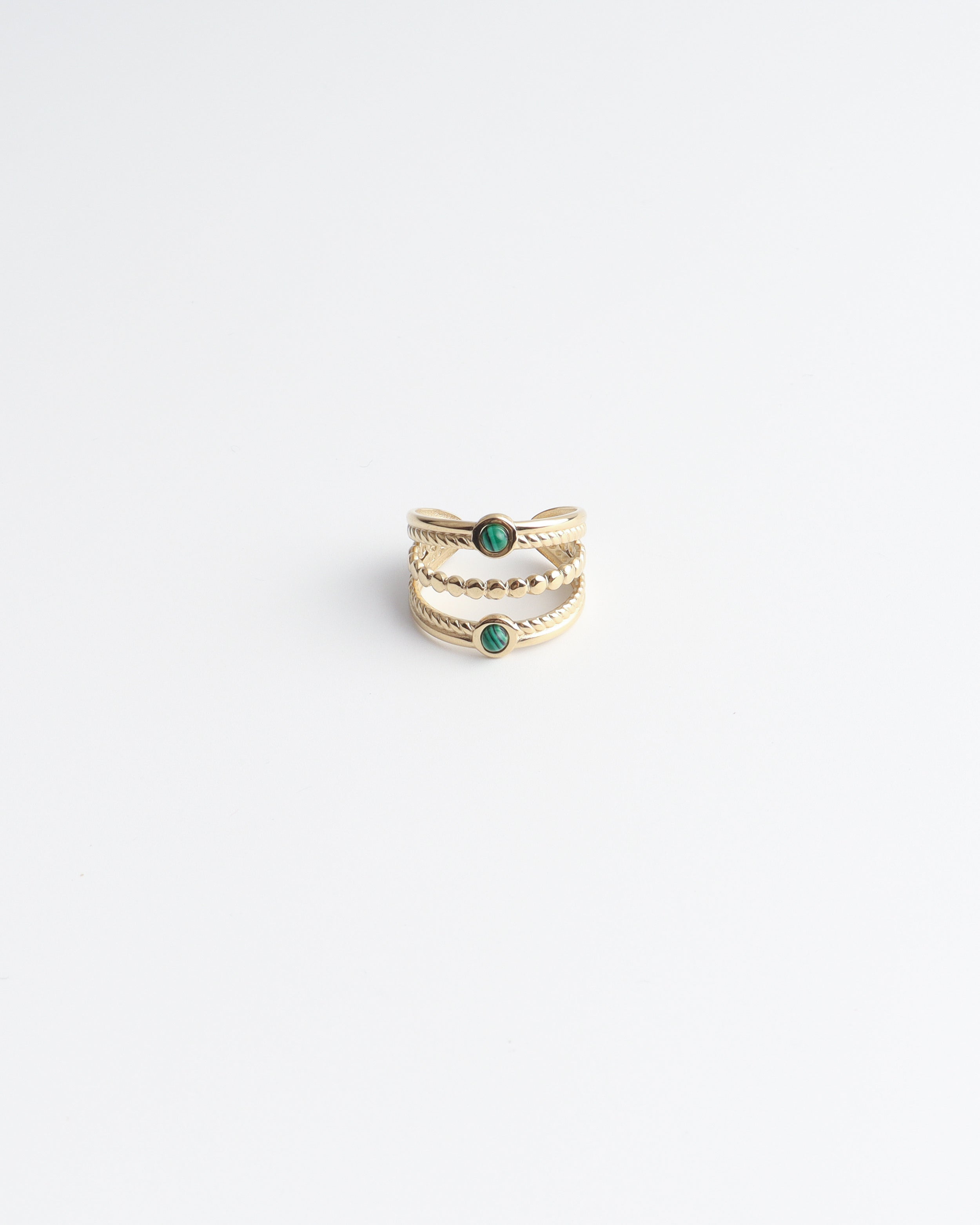 Michelle - Ring - Naturstein - Edelstahl - Verstellbar