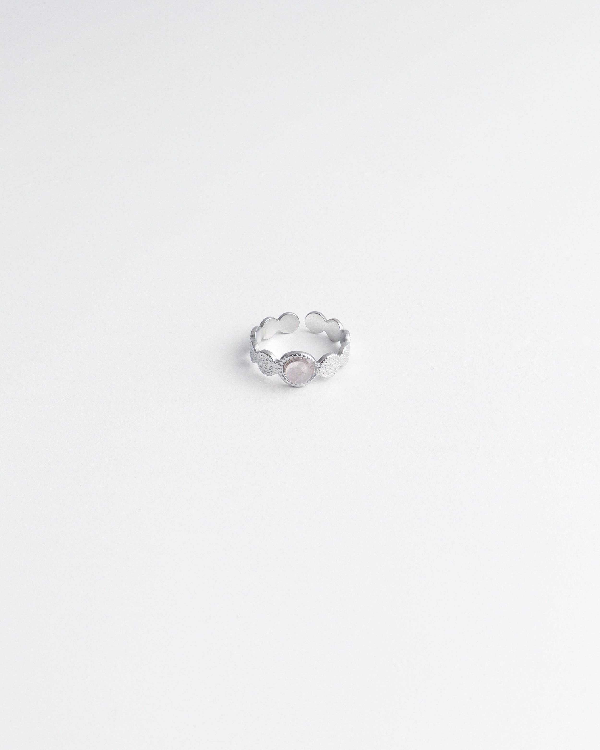 Noé - Ring - Natural Stone - Stainless Steel - Adjustable