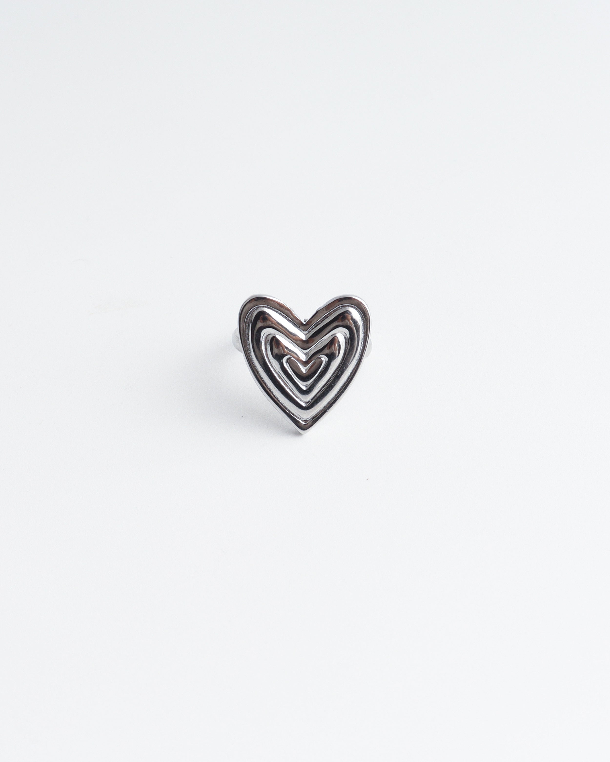 Groovy Heart - Ring - Edelstahl - verstellbar