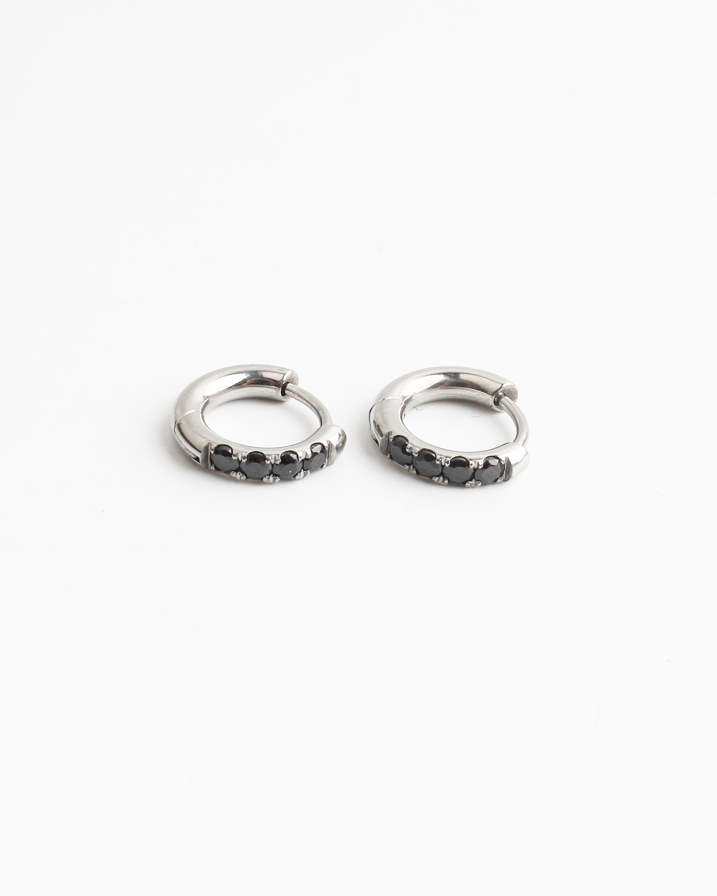 Rhinestone - Earrings - Stainless Steel