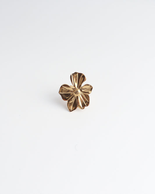 Elegante Blume - Ring - Edelstahl
