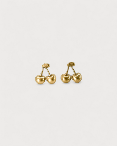 Kirsche auf der Spitze - Ohrstecker - Ohrringe - Gold