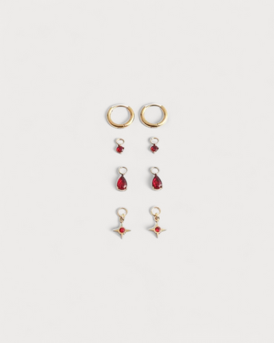 Birthstonebox Ohrringe – Set – Edelstahl