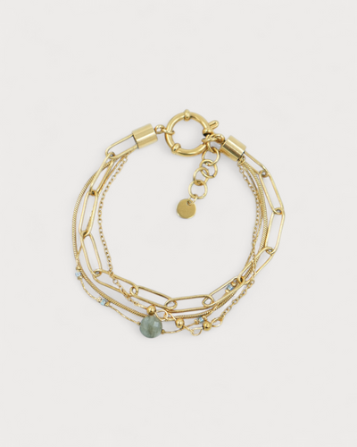 Eloise - Armband - Naturstein - 4 Schichten - Edelstahl