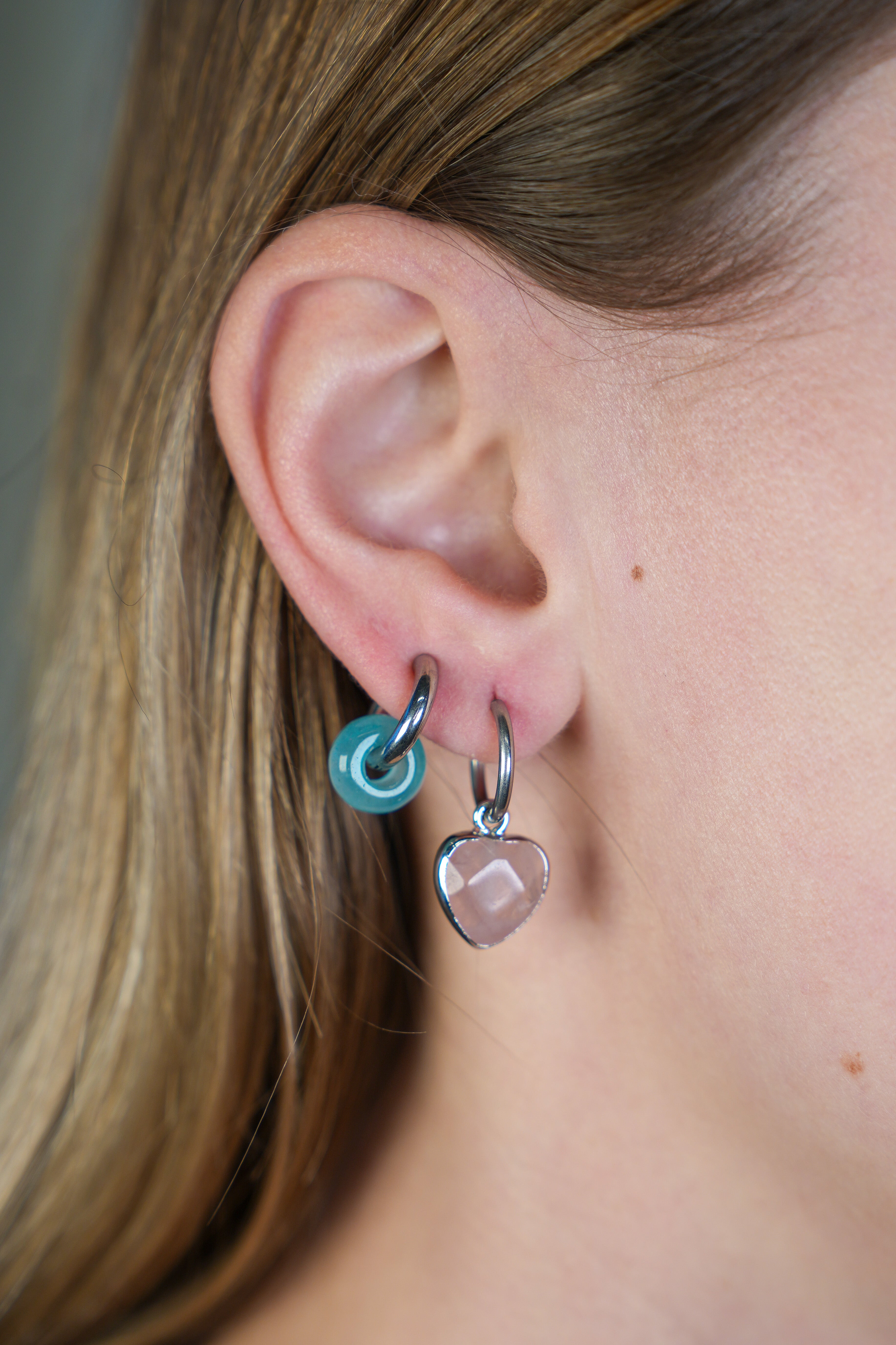 Cherish-Oorbellen-Natuursteen-Zilver-Roze