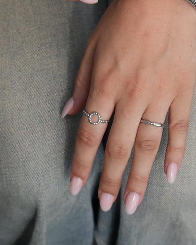 Dotted Circle - Ring - Edelstahl - verstellbar