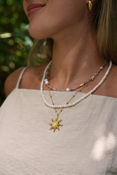 100% Real Fresh Water Pearl - Halskette - Edelstahl