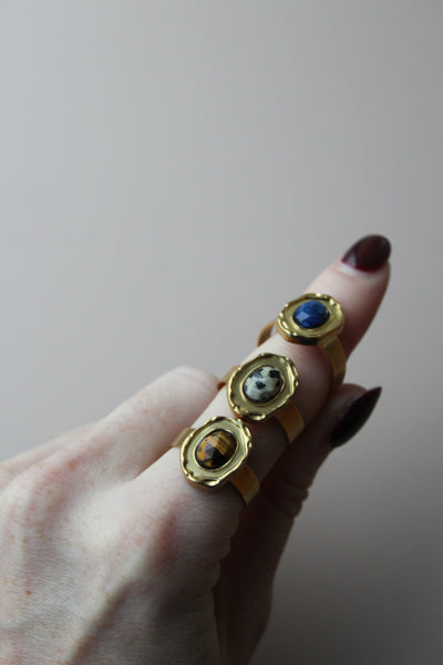Salomé - Ring - Naturstein - Edelstahl - Verstellbar