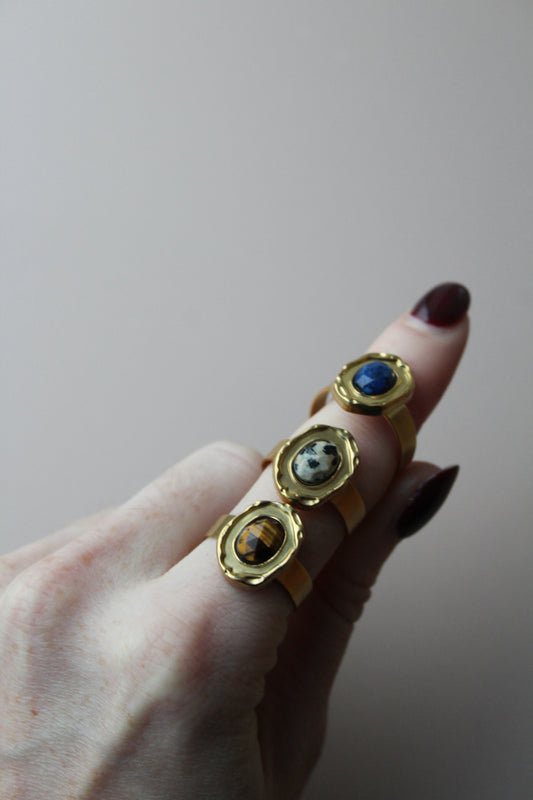 Salomé - Ring - Naturstein - Edelstahl - Verstellbar