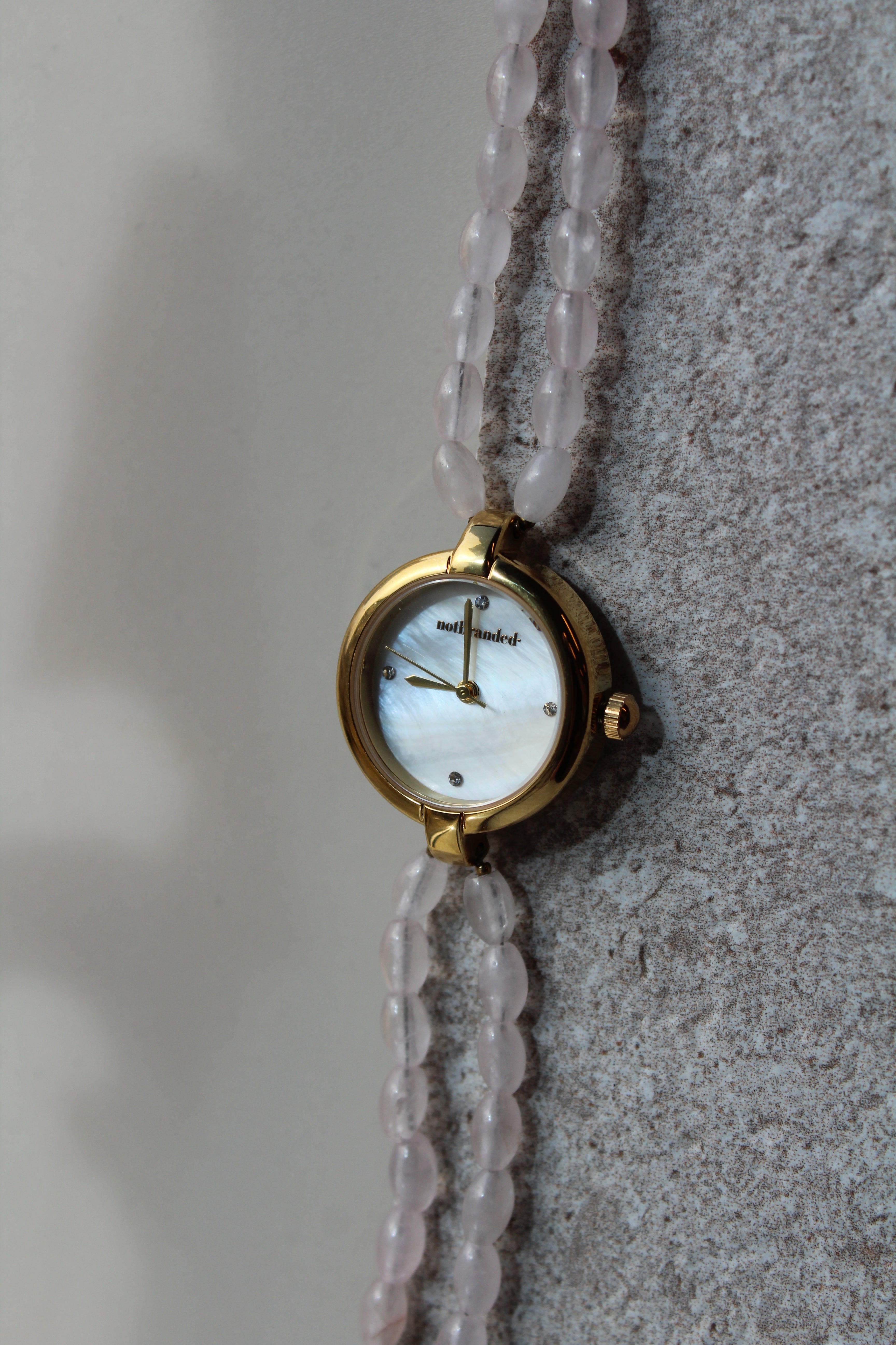 Rose - Uhr – Naturstein - Edelstahl