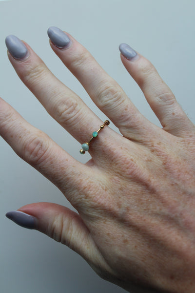 Victoria - Ring – Edelstahl – Naturstein – Verstellbar