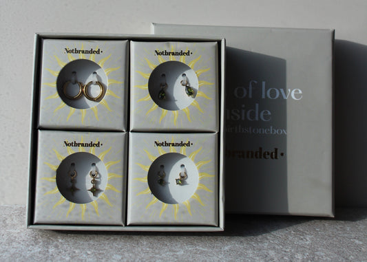 Birthstonebox Ohrringe – Set – Edelstahl