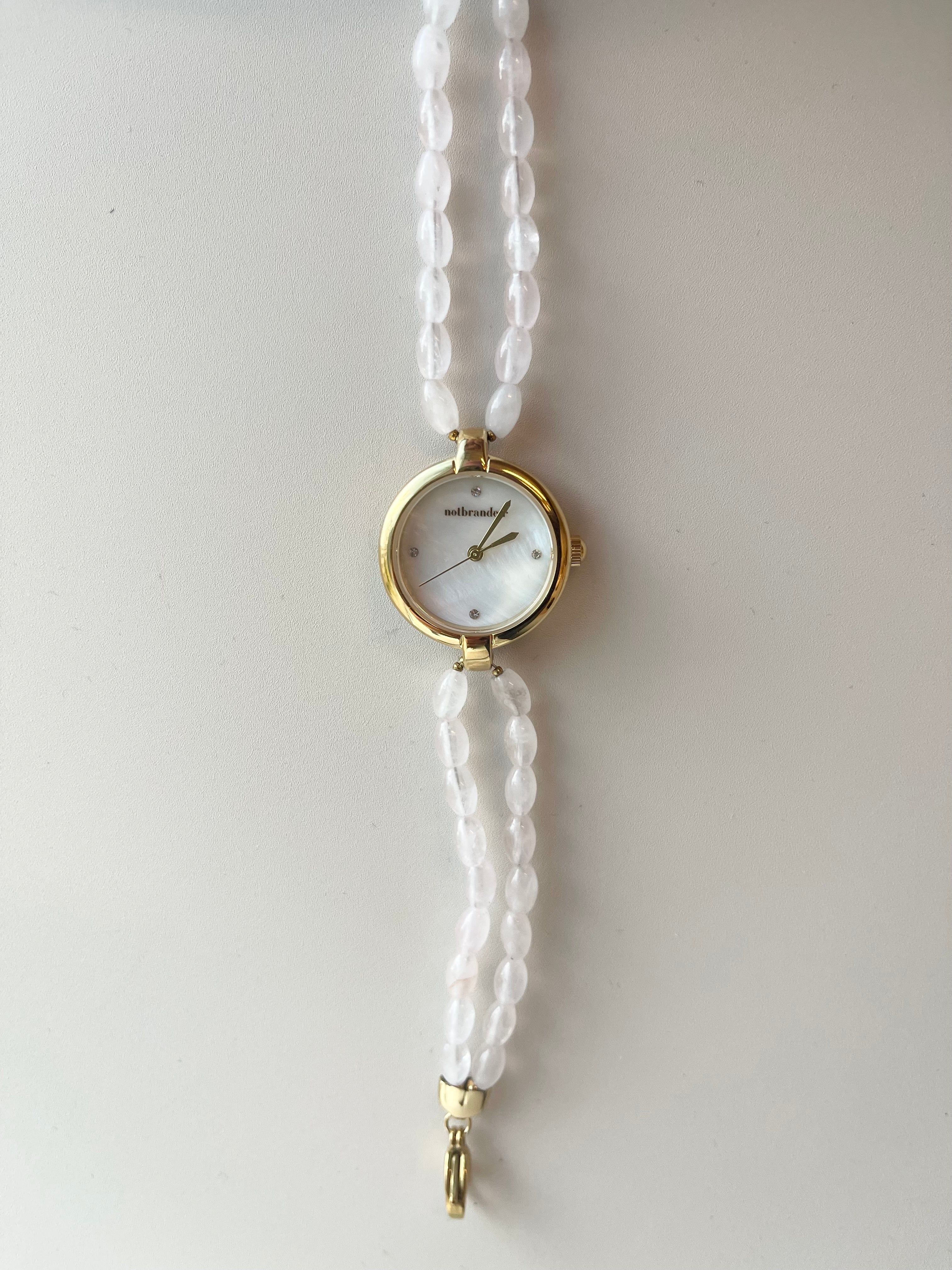 Rose - Uhr – Naturstein - Edelstahl