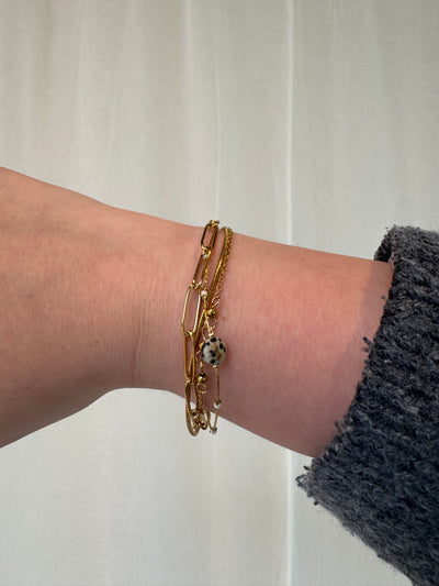 Eloise - Armband - Naturstein - 4 Schichten - Edelstahl