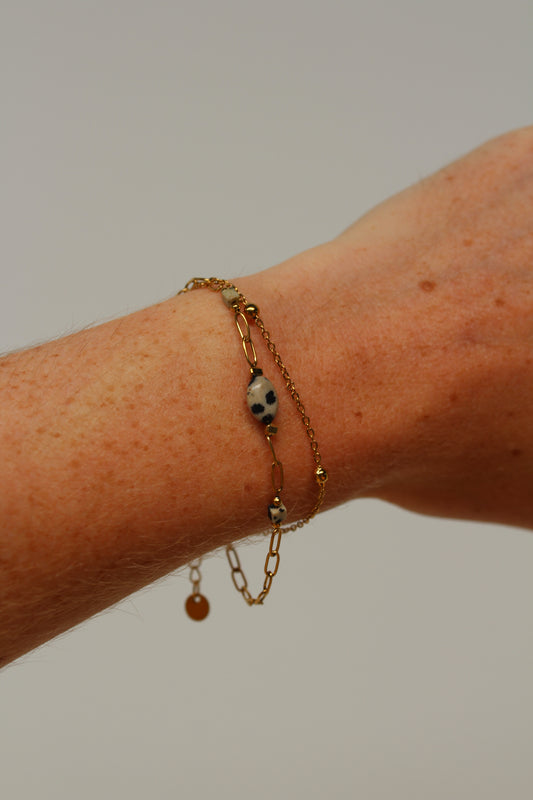 Kela - Armband - Naturstein - Edelstahl