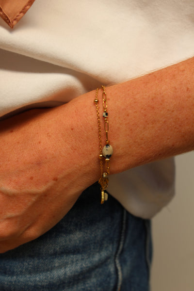 Kela - Armband - Naturstein - Edelstahl