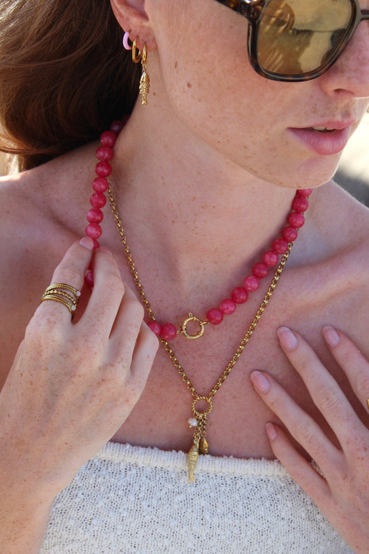 Michelle - Ring - Naturstein - Edelstahl - Verstellbar