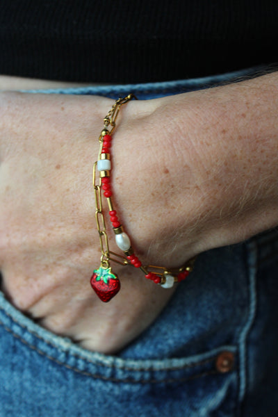 Fruity Strawberry - Armband - Edelstahl