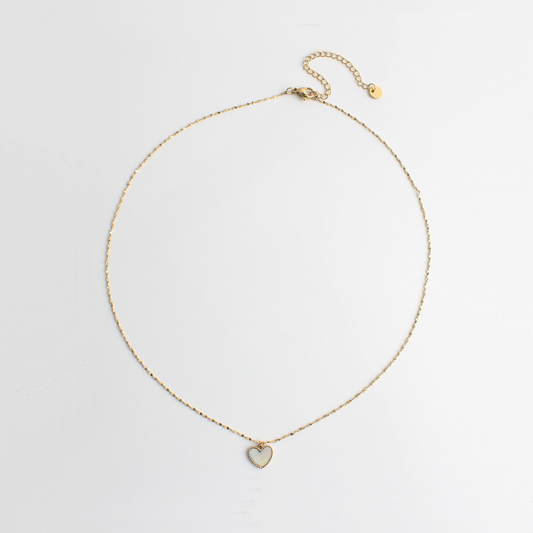 Small Shell Heart - Necklace - Stainless Steel