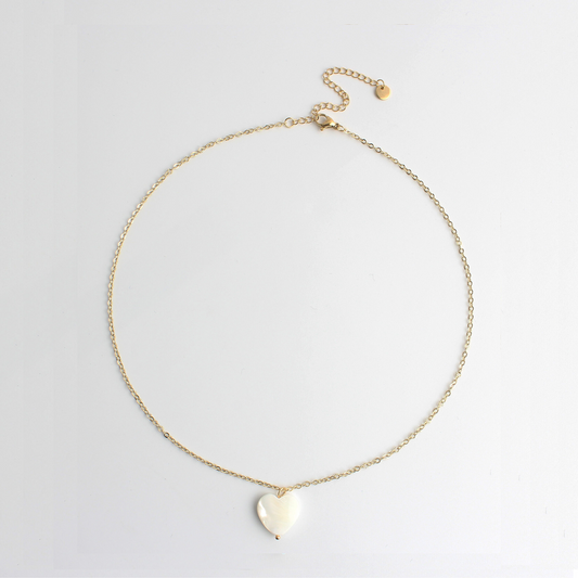 Heart Shaped Shell - Necklace - Stainless Steel
