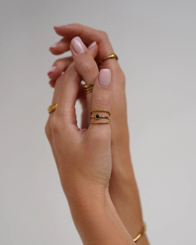 Aarya - Ring - Naturstein - Edelstahl - Verstellbar