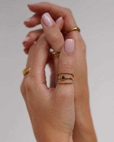 Aarya - Ring - Naturstein - Edelstahl - Verstellbar
