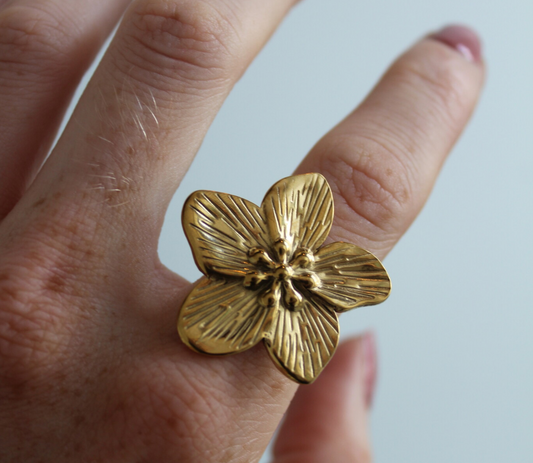 Fleur - Ring - Verstellbar - Edelstahl