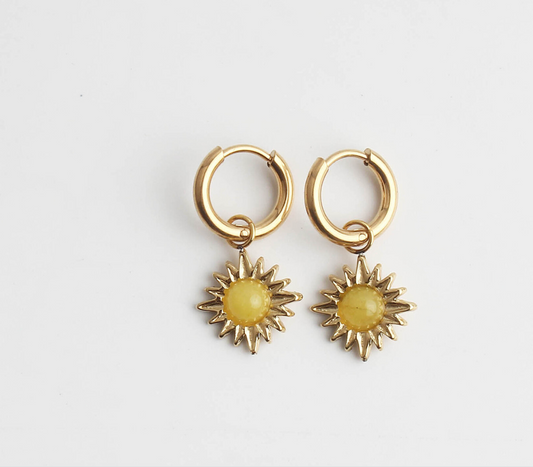 Louelle - Earrings - Natural Stone - Stainless Steel