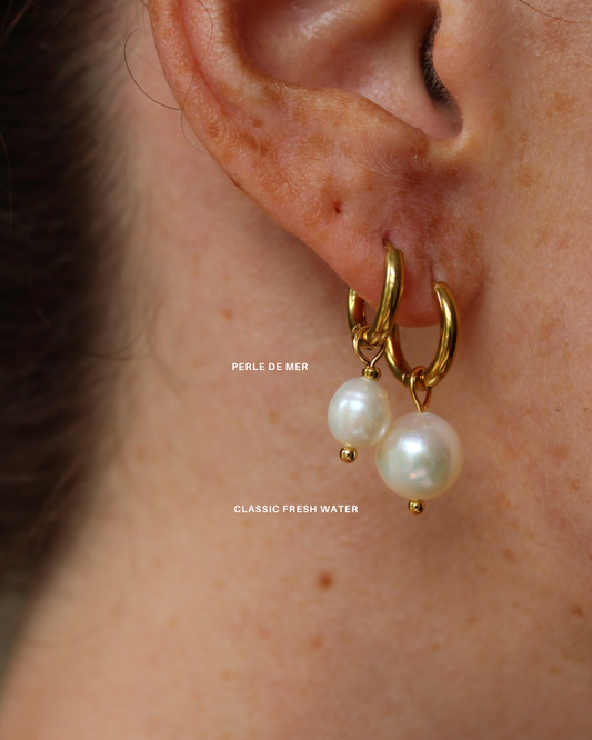 Classic Freshwater Pearl - Ohrringe - Edelstahl