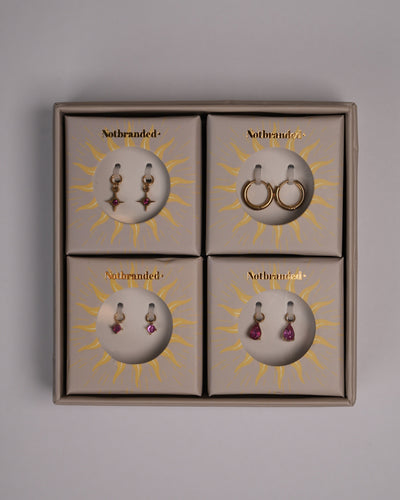 Birthstonebox Ohrringe – Set – Edelstahl