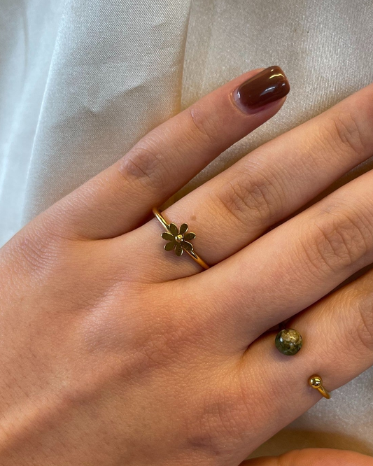 Bloom Flower - Ring - Edelstahl - verstellbar