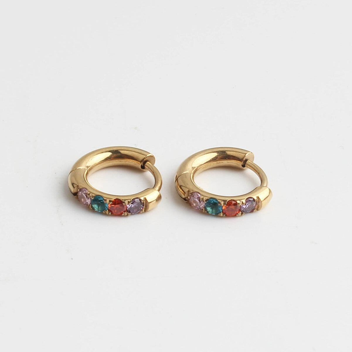 Rhinestone - Earrings - Stainless Steel