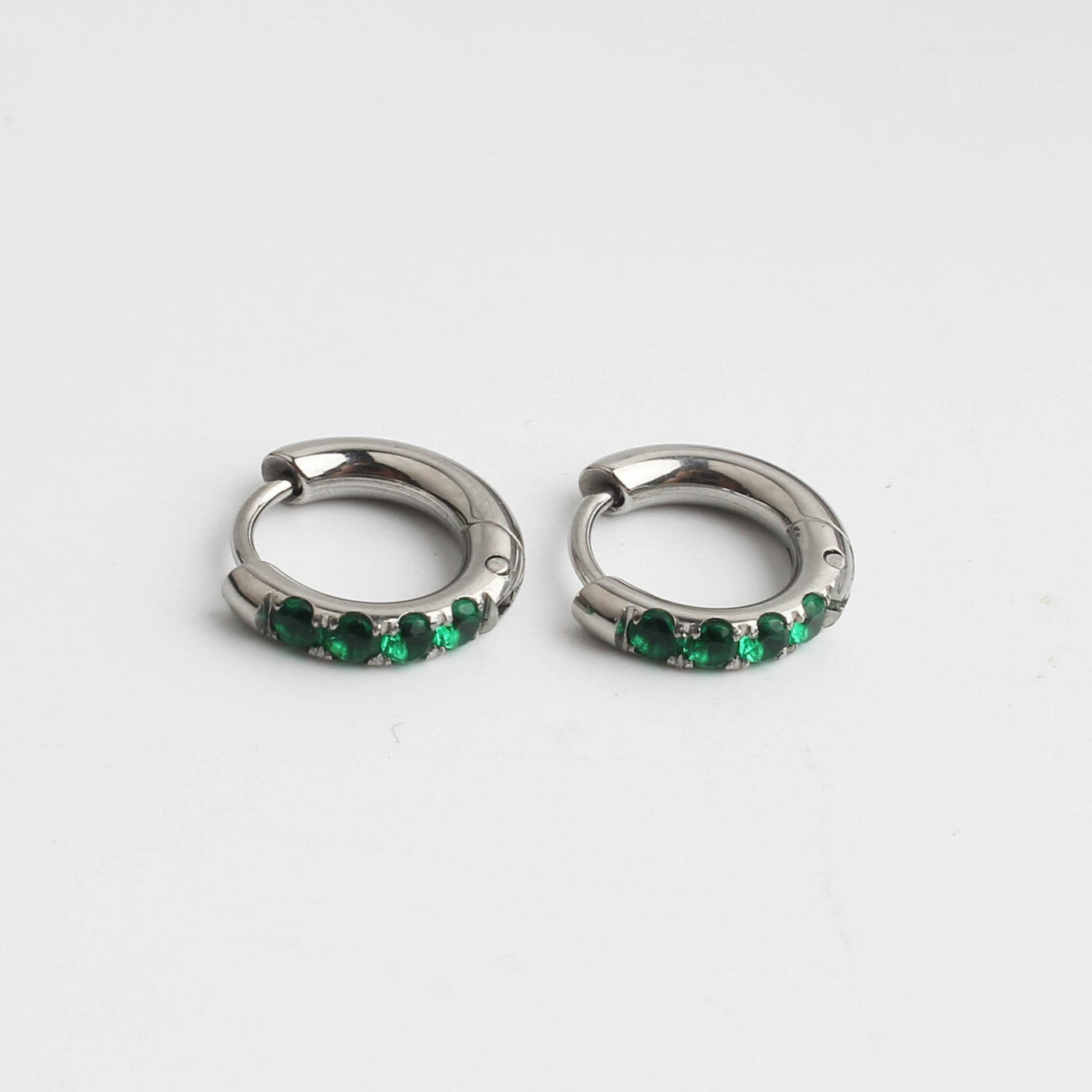Rhinestone - Earrings - Stainless Steel