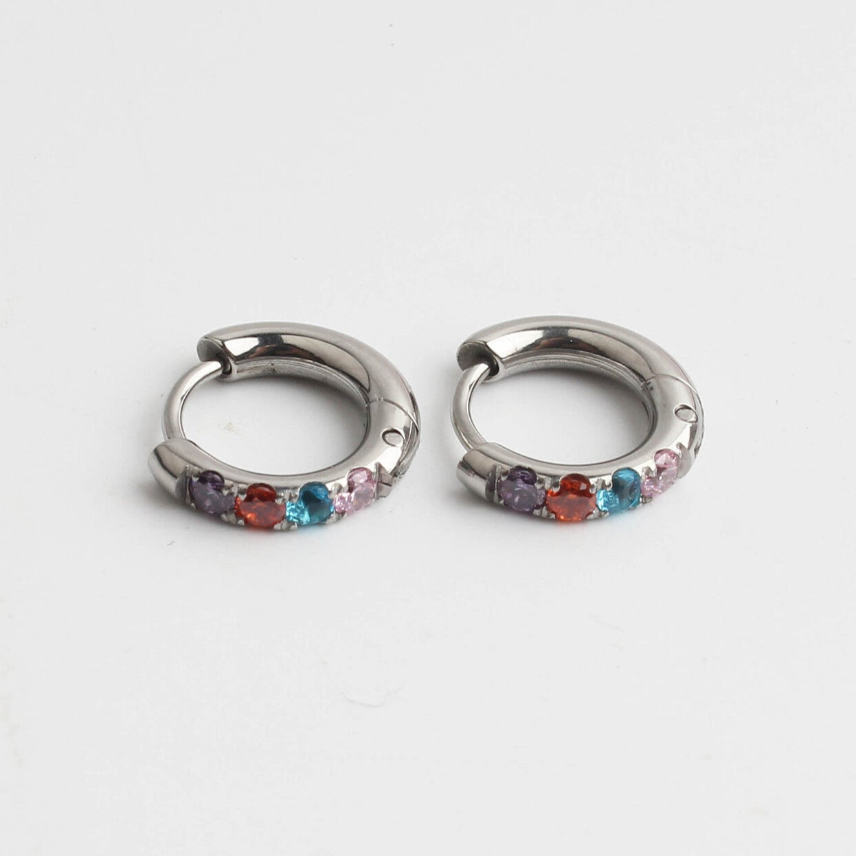 Rhinestone - Earrings - Stainless Steel