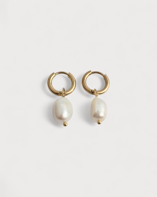 Classic Freshwater Pearl - Ohrringe - Edelstahl