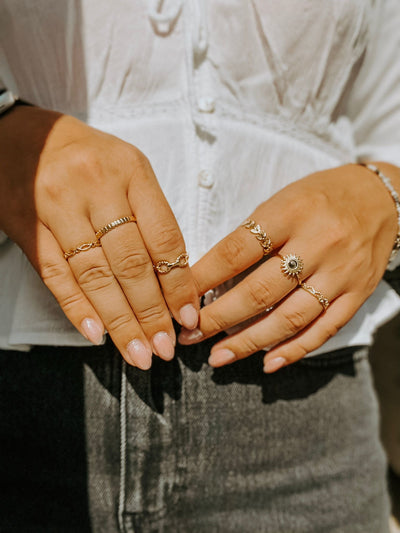 Round Leafs - Ring - Edelstahl