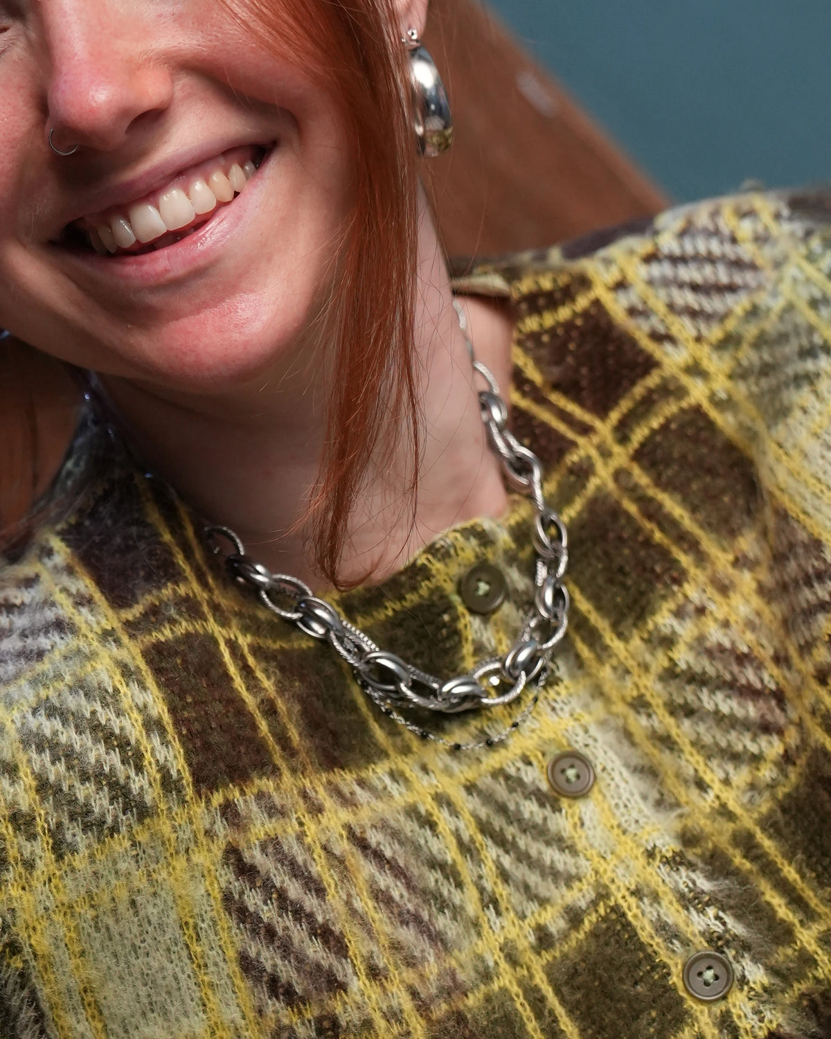 stoere schakel ketting in zilverkleur