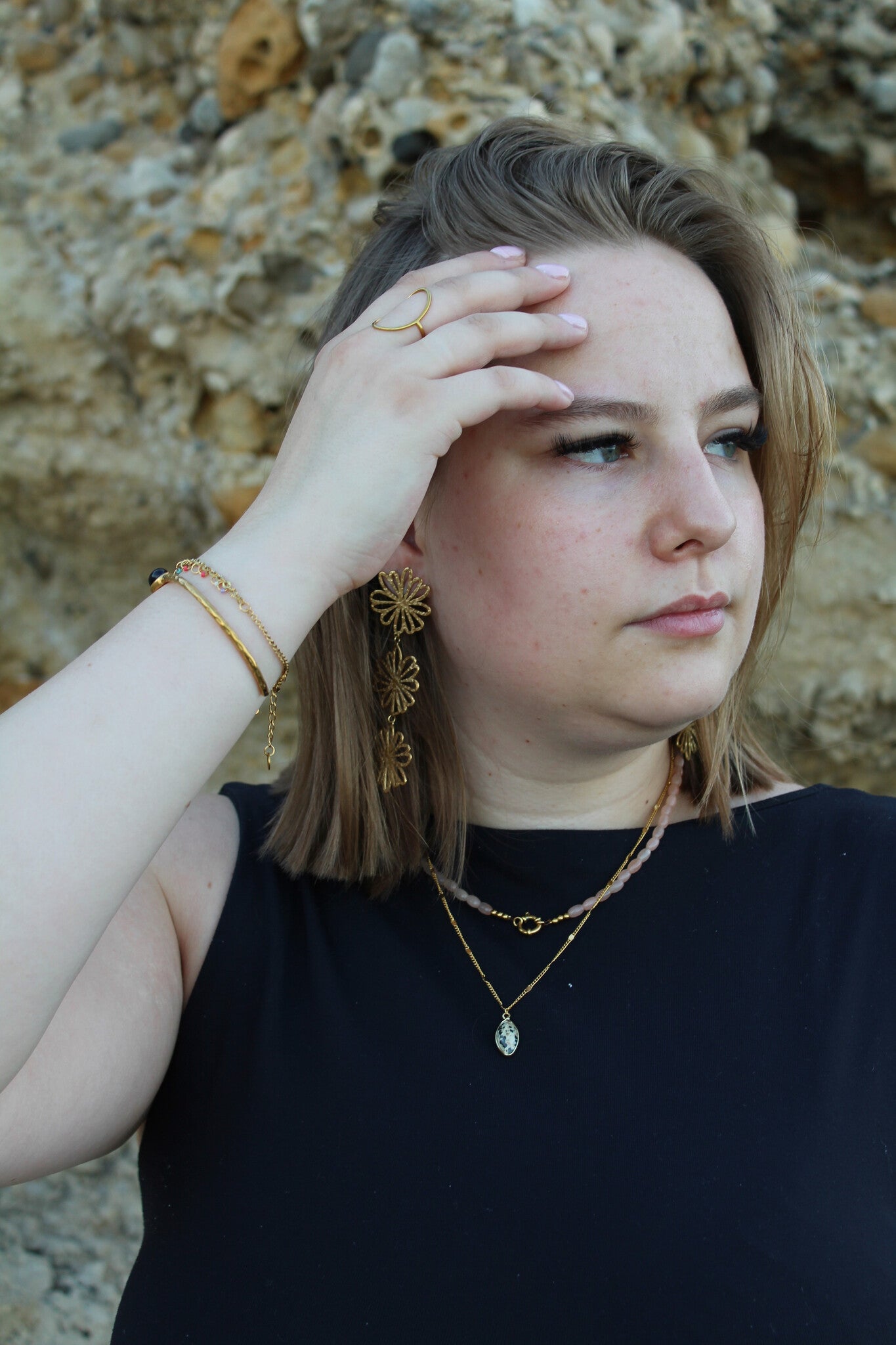 Dani - Necklace - Natural Stone- Stainless Steel