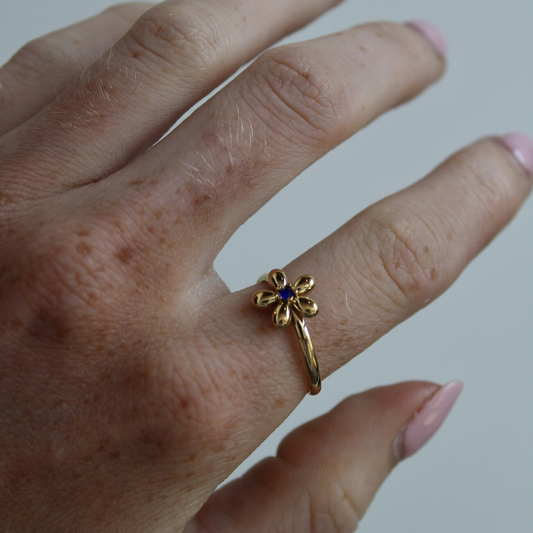 Mohn - Ring - Edelstahl - verstellbar