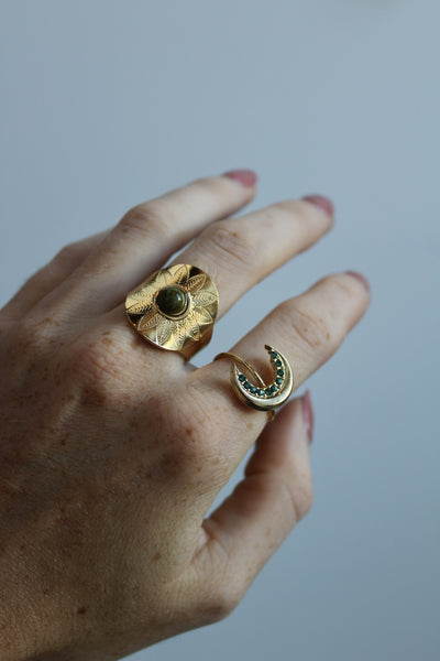 Nanne - Ring - Naturstein - Edelstahl - Verstellbar