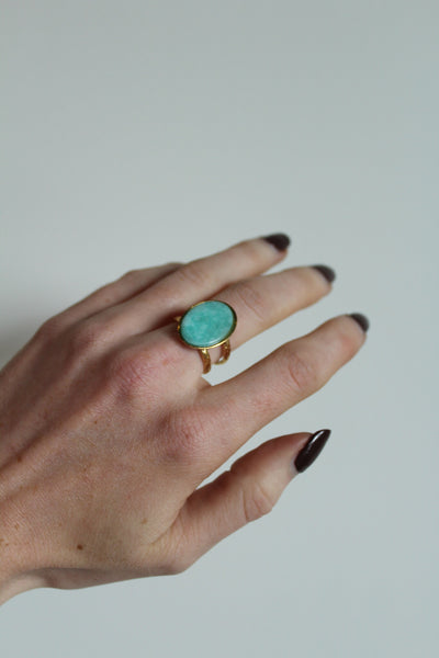 Layla - Ring - Edelstahl - Verstellbar - Naturstein