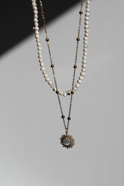 100% Real Fresh Water Pearl - Halskette - Edelstahl
