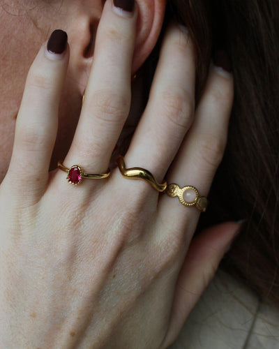 Waves - Ring - Edelstahl - Verstellbar
